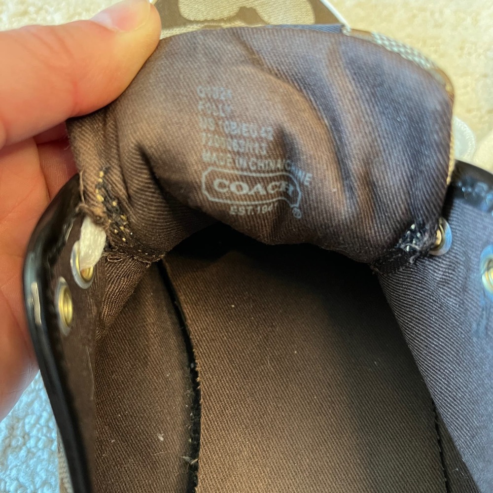 Coach Brown Signature Canvas Low-Top Sneakers with Black Trim - Picture 8 of 8
